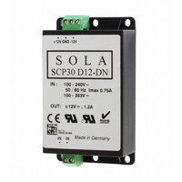 SOLAHD SCP POWER SUPPLY 30W, 12V OUT, 85-264V IN, SWITCHING, LOW P, DIN/PANEL MOUNT (SCP 30D12-DN)